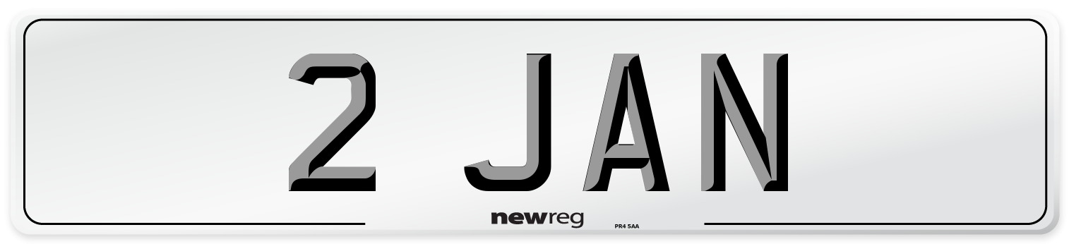 2 JAN Number Plate from New Reg